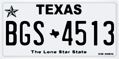TX license plate BGS4513