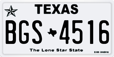 TX license plate BGS4516