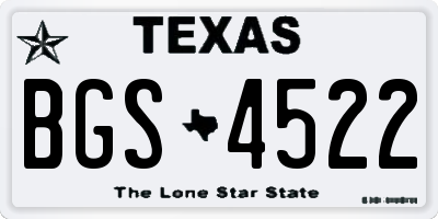 TX license plate BGS4522