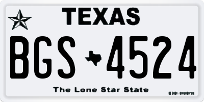 TX license plate BGS4524