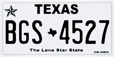 TX license plate BGS4527