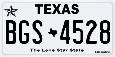 TX license plate BGS4528