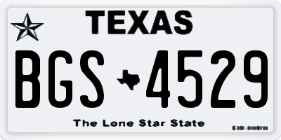 TX license plate BGS4529