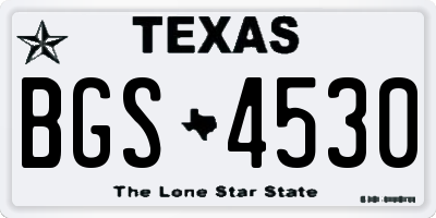 TX license plate BGS4530