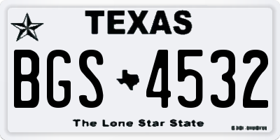 TX license plate BGS4532