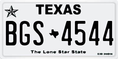 TX license plate BGS4544