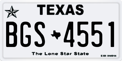 TX license plate BGS4551