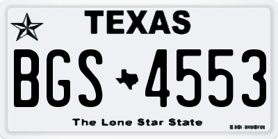 TX license plate BGS4553