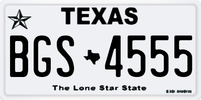 TX license plate BGS4555