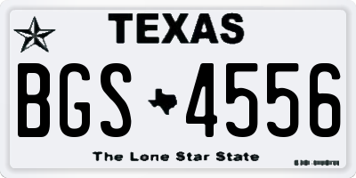 TX license plate BGS4556