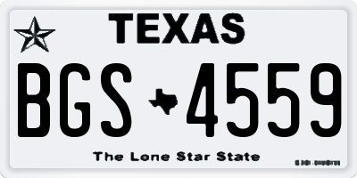 TX license plate BGS4559