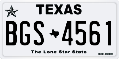 TX license plate BGS4561