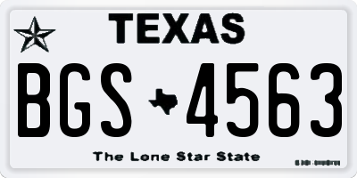 TX license plate BGS4563
