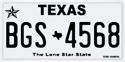TX license plate BGS4568
