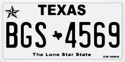 TX license plate BGS4569