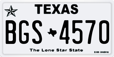 TX license plate BGS4570