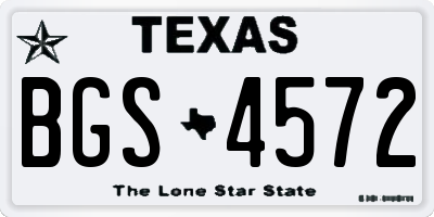 TX license plate BGS4572
