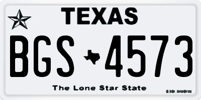 TX license plate BGS4573