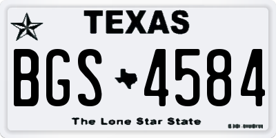 TX license plate BGS4584