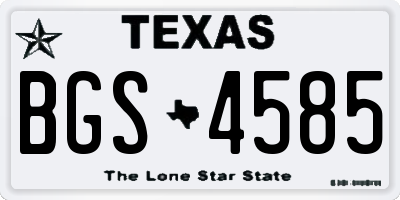 TX license plate BGS4585