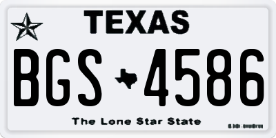 TX license plate BGS4586