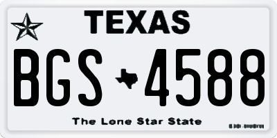 TX license plate BGS4588