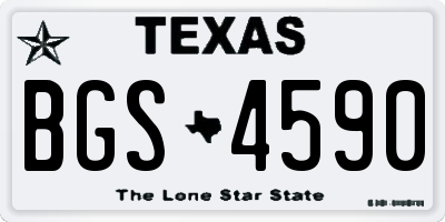 TX license plate BGS4590