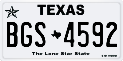 TX license plate BGS4592