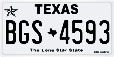 TX license plate BGS4593