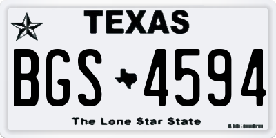 TX license plate BGS4594