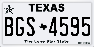 TX license plate BGS4595