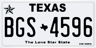 TX license plate BGS4596