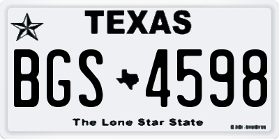 TX license plate BGS4598