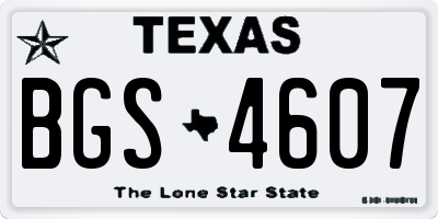 TX license plate BGS4607