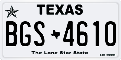 TX license plate BGS4610