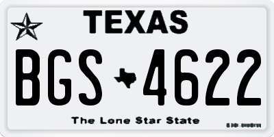 TX license plate BGS4622