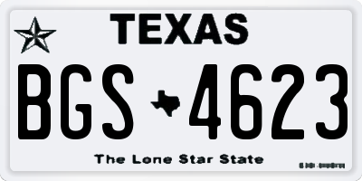 TX license plate BGS4623