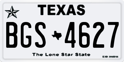 TX license plate BGS4627
