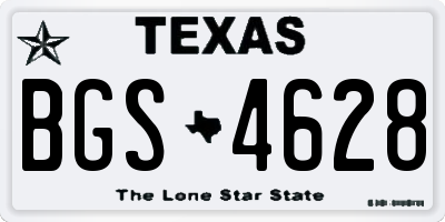 TX license plate BGS4628