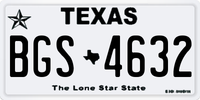 TX license plate BGS4632