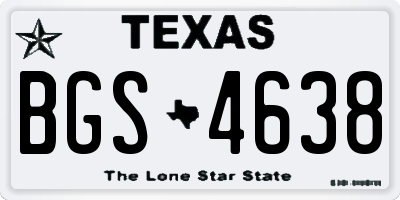 TX license plate BGS4638