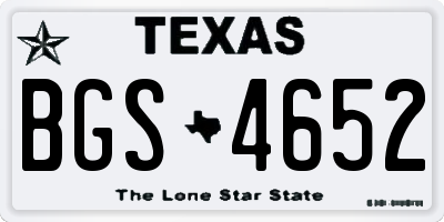 TX license plate BGS4652