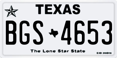 TX license plate BGS4653