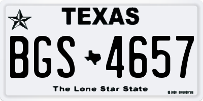 TX license plate BGS4657