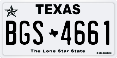TX license plate BGS4661