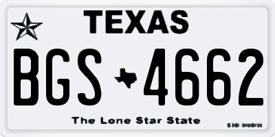 TX license plate BGS4662