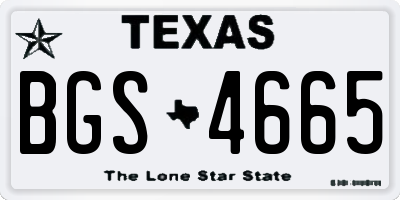 TX license plate BGS4665
