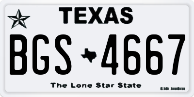 TX license plate BGS4667