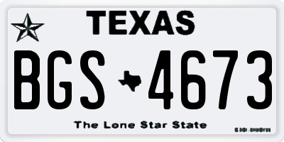 TX license plate BGS4673