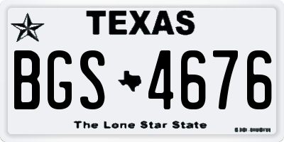 TX license plate BGS4676